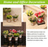 LUEUR Set of 6 Potted Artificial Flowers Fake Flowers with Vase Faux Flowers in Pot, Spring Decor for Home Office Floral Arrangement for Table Din...