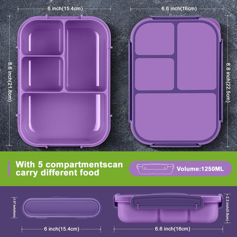 Bento Box Adult Lunch Box,Kids Child Lunch Box-Leak-Proof Bento Box with Utensil,Lunch Containers for Adults Men Women with 4 Compartments,Microwa...