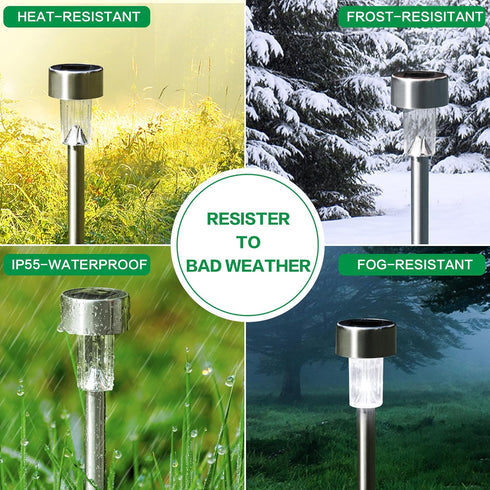 SOLPEX 12 Pack Solar Outdoor Lights Pathway, Stainless Steel Solar Lights Outdoor Waterproof,LED Landscape Lighting Solar Walkway Lights for Lands...