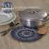 VHC Brands Great Falls Blue Trivet Hot Pad for Pots Pans, Blue White, Jute Blend, Round Circle, 8 Inches...