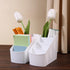 2-Piece Set Plastic Desk Organizer With 8 Slots,Minimalist Multi-purpose Storage for Small Items,White Matte Surface...