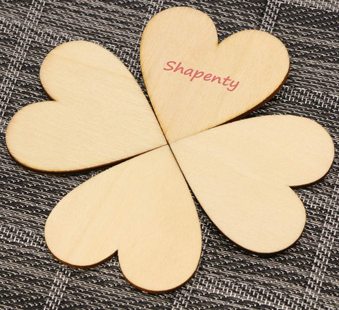Shapenty Unfinished Wooden Hearts Bulk Blank Wood Slices Discs DIY Craft Cutout Pieces for Wedding Guest Signing Book Frame Album Valentine Christ...