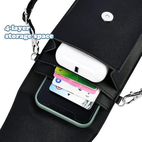 Small Phone Purse Crossbody Wallet, iPhone Crossbody Bag with Shoulder Strap,Waterproof Phone Wallet Case with Touch Screen Window up to 6.7 inch ...