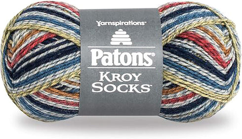Patons Kroy Socks Yarn Blue Striped Ragg......