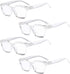Eyekepper 4 Pack Ladies Eyeglasses - Oversized Square Design Eyewear for Women Transparent...