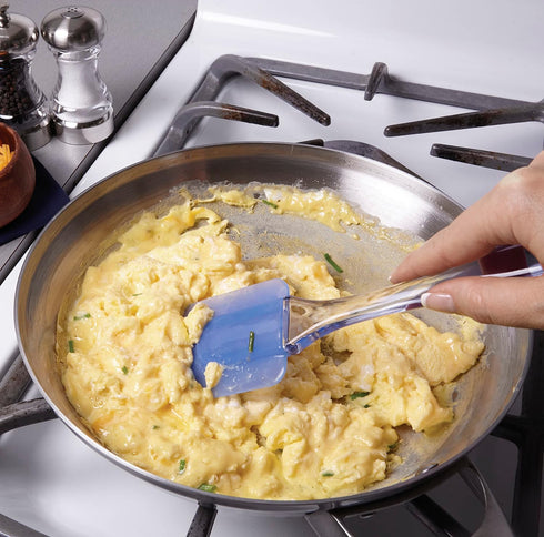 Wilton Easy Flex Silicone Spatula Set - Your Versatile Tools for Mixing, Folding, Scraping, Cooking, Frosting and Serving, Blue, 3-Piece...