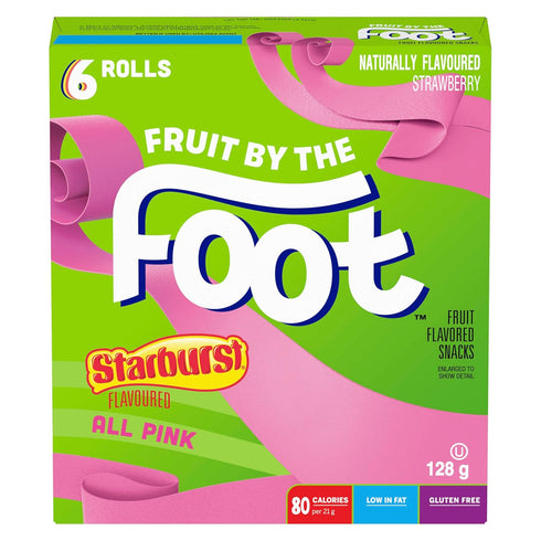 Betty Crocker, Gluten Free, Fruit by The Foot, Starburst All Pink, 6 Count, 128g/4.5oz,(Box) (Imported from Canada)...