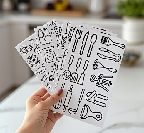 Della Bella Kitchen Cabinet and Drawer Label 81 Stickers Set Home Organization Labels Kitchen Utensil Sticker Kitchen Pantry Cupboard Drawer Airbn...