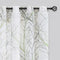 FMFUNCTEX Linen Semi Sheer Curtains for Bedroom, Sage Green White Curtains 54 Inches Long for Living Room, Grey Tree Branch Print Curtain Light Fi...