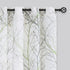 FMFUNCTEX Linen Semi Sheer Curtains for Bedroom, Sage Green White Curtains 54 Inches Long for Living Room, Grey Tree Branch Print Curtain Light Fi...