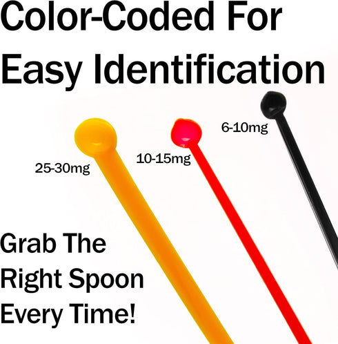 BPA-Free, Versatile Micro Scoop Variety 3pk. Get 1 of Each Size 6-10mg, 10-15mg, And 25-30 Milligrams Measuring Spoons. Mess-Free Nootropic Supple...