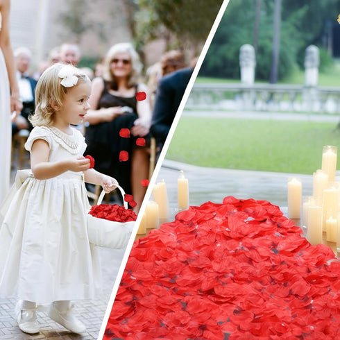 Artificial Silk Rose Petals for Romantic Night, Wedding, Party, Anniversary Flower Decorations (Red, 3000 PCS)...
