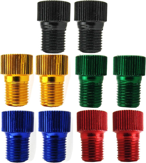 10 Pcs Aluminum PRESTA to SCHRADER Converter Car Valve Adapter Bicycle Bike Tube Pump Air Compressor Tools (mixed colors)...