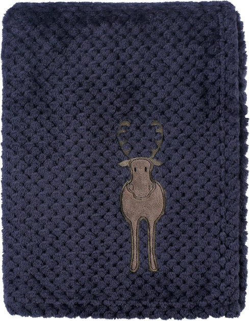 Hudson Baby Unisex Baby Plush Waffle Blanket, Moose, One Size...