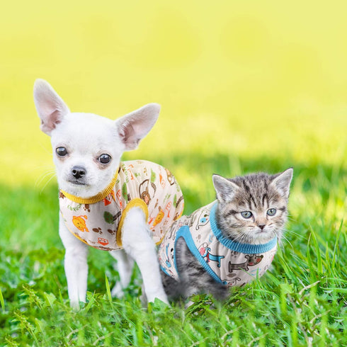 9 Pieces Small Dog Clothes Dog T-shirt Puppy Clothes Shirts Cute Print Pet Dog Shirt Small Dog Clothes Summer Pet Shirt Doggie Vest for Small Dogs...