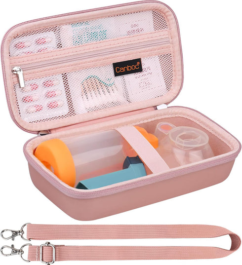 Canboc Carrying Case for Asthma Inhaler, Handheld Spacer for Adults and Kids, Mask, Inhaler Spacer Bag with Removable Shoulder Strap, Mesh Pocket ...