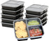 10 Pack - SimpleHouseware 3 Compartment Food Grade Meal Prep Storage Container Boxes (36 ounces)...