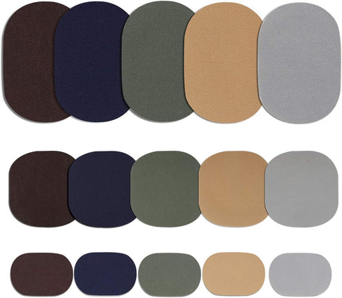 30 Pieces Twill Fabric Patches Fabric Repair Patches Iron on Twill Patch Clothing Repair Patch Kit for Jacket Clothes, 5 Colors and 3 Sizes, 4.9 x...