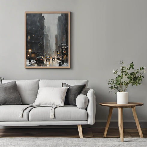Posterizer 1 pcs-beautiful city in winter-in oil painting style -2-Landscape & Nature Art-GIft for Men Women Teens-Dining Room Decor- unframed wal...