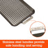 Camerons BBQ Grill Topper Grilling Pans (Set of 2)- Non-Stick Barbecue Trays w Stainless Steel Handles - Indoor Outdoor use for Barbecue & Smoked ...