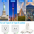 6 Pack European to US Plug Adapter, Plug Adapter European to American, EU to US Plug Adapter, 220v to 110v Adapter Plug for Travel, Europe to Amer...