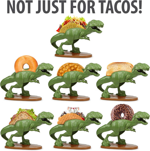 Funwares Original Tacosaurus - Dinosaur Taco Holder, Fun and Practical White Elephant Gift, Hold 2 Tacos...