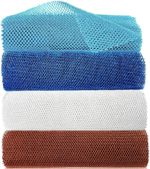 African Exfoliating Net, 4 Pieces African Net Sponge, Nylon African Bath Sponge Net, African Net Long Net Bath Sponge Shower Body Scrubber(Light b...