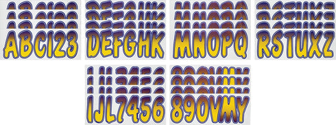 Hardline Products Series 200 Factory Matched 3-Inch Boat & PWC Registration Number Kit, Yellow/Purple - YEPUG200...