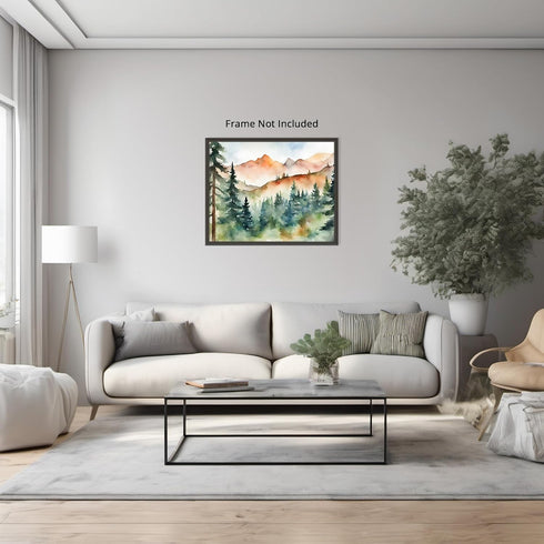 Posterizer 1 pcs- mountains and trees beautiful landscape nature 4-Landscape & Nature Art-Floral Botanical Art- Decor for Home & Office- unframed ...