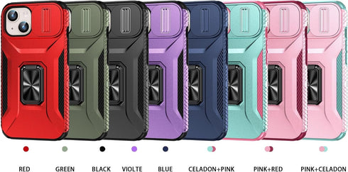 Hitaoyou for iPhone 13 Case, iPhone 13 Case with Camera Cover & Kickstand Military Grade Shockproof Heavy Duty Protective with Magnetic Car Mount ...