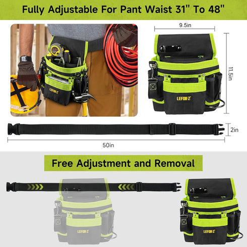 Tool Belt,Magnetic Tool Pouch,14-Pockets Tool Belts for Men,Detachable & Adjustable Tool Pouch belt for Electrician,Carpenter,Construction,Work Ap...