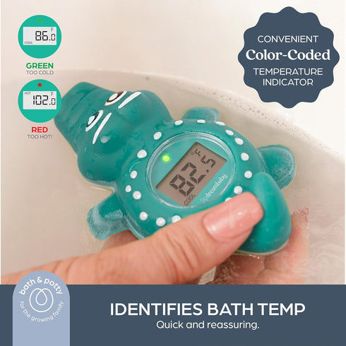 Dreambaby Floating Crocodile Bath Thermometer - Water Temperature Monitoring for Newborns, Infants, Toddlers - Croc Toy with Fahrenheit Display...