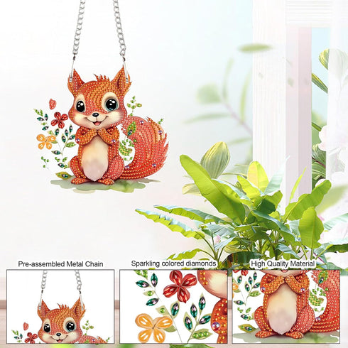 Tontut Easter Diamond Painting Wall Hanging, Squirrel Special Shape Diamond Painting Kit, Acrylic Crafted Diamond Art for Home Wall Garden Decorat...