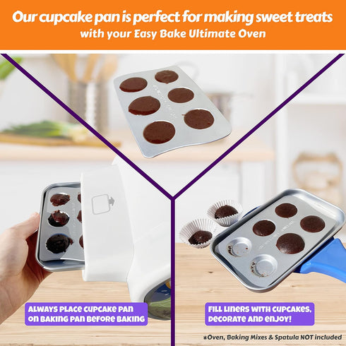 Kids' Complete Oven Pan Set Compatible with Easy Bake Ultimate Oven | Accessories for Cooking Easy Bake Oven Mixes | Includes Cupcake Pan, Circle,...