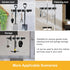 Wall-Mounted Mop and Broom Holder, 4 Positions with 4 Removable Metal Hooks, Kitchen and Garden Tool Organizer, Pantry Storage Hanger for Home Ess...