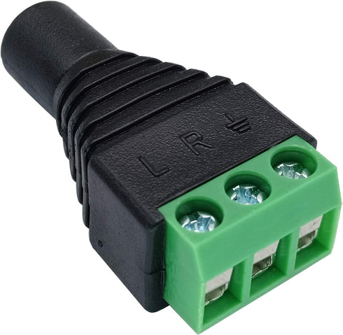 3 Pole 3.5mm Screw Terminal 3.5mm (1/8) Stereo Audio Female to 3 Pin Female Screw Terminal Double Track Headphone Balun Solderless Converter Adapt...