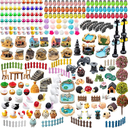 3Pcs Garden Miniature Accessories, Garden Kit, Garden Animals, Resin Miniature Figurines Dollhouse Accessories Micro Landscape Ornaments for DIY K...