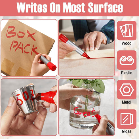 10 Pack Jumbo Permanent Markers Bulk Large Chisel Tip Permanent Markers Big Huge Poster Markers Quick Drying Markers Waterproof Markers for Office...