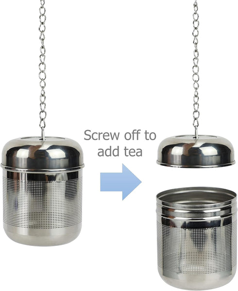Stainless Steel Tea Ball Strainer Infusers with Fine Mesh and Chain Hook for Steeping Loose Leaf Tea Spices Seasonings...
