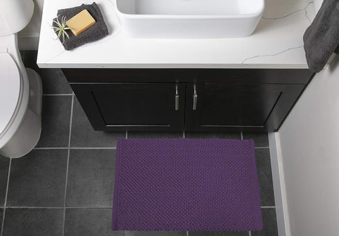 DII Popcorn Bath Rug, 17x24, Eggplant...