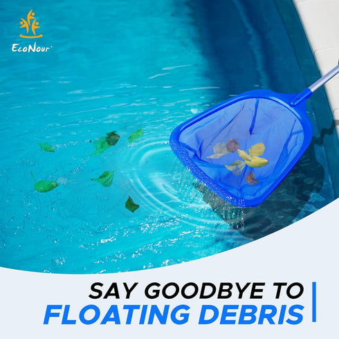 EcoNour Skimmer Net with Pole | Efficient Pool Cleaning Solution Debris Removal | Complete Pool Maintenance Tool for Crystal-Clear Water and Enjoy...