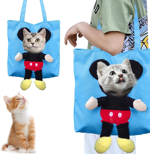 BABORUI Pet Carrier, Small Mouse Shaped Cat Dog Carrier, Soft Canvas Shoulder Cat Carrying Bag Dog Purse Carrier for Small Medium Kitten Puppy Pet...