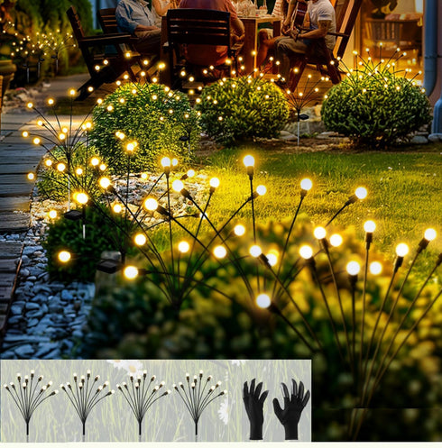 Solar Garden Lights - New Upgraded 4 Pack 40 LEDs Solar Outdoor Decorations Lights, Solar Firefly Lights Waterproof Solar Swaying Garden Decorativ...