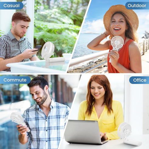 HandFan 5200mAh Portable Handheld Fan, Foldable Personal Fan, Battery Operated Rechargeable Fan, Portable Charger Design, 3 Speeds,5-20H Working T...