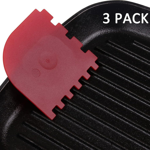 3 Set Plastic Grill Pan Scraper Griddle Scraper Tool Grill Scraper for Griddle Cleaner Grill Cleaning Cast Iron Pan Scraper Cast Iron Accessories ...