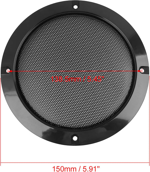 X AUTOHAUX 2pcs Grill Cover 5inch Mesh Protector Car Speaker Cover Woofer Subwoofer Grill Black...