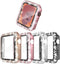 4 Pack Bling Hard PC Case with Tempered Glass Screen Protector Compatible with Apple Watch 44mm Series 6 Series 5 Series 4, Ultra-Thin Crystal Bum...