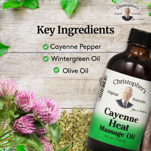Christopher's Original Formulas Cayenne Heat Massage Oil, 4 Fluid Ounce | Warming Sensation for Muscles & Joints | Natural Comfort & Relaxation | ...