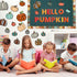 GreenPine 90Pcs Happy Fall Pumpkin Cutouts Thanksgiving Bulletin Board Set with Pumpkin Borders Trim Classroom School Office Wall Decor Themed Par...