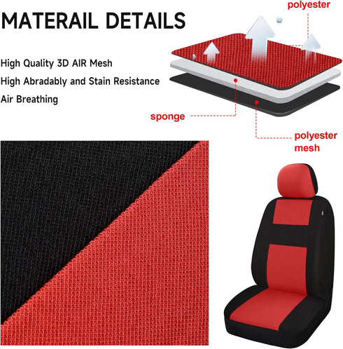 VarCozy Seat Covers for Car Front Pair, Breathable Cloth Front Car Seat Covers, Universal Cloth Seat Covers for SUV Sedan Van, Automotive Interior...